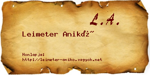 Leimeter Anikó névjegykártya
